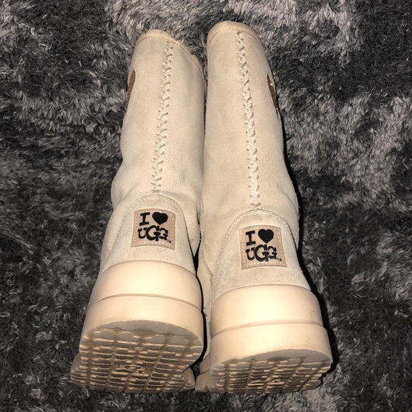 I HEART UGG KISSES GLITTER LEATHER SUEDE BOOTS - Picture 4 of 8